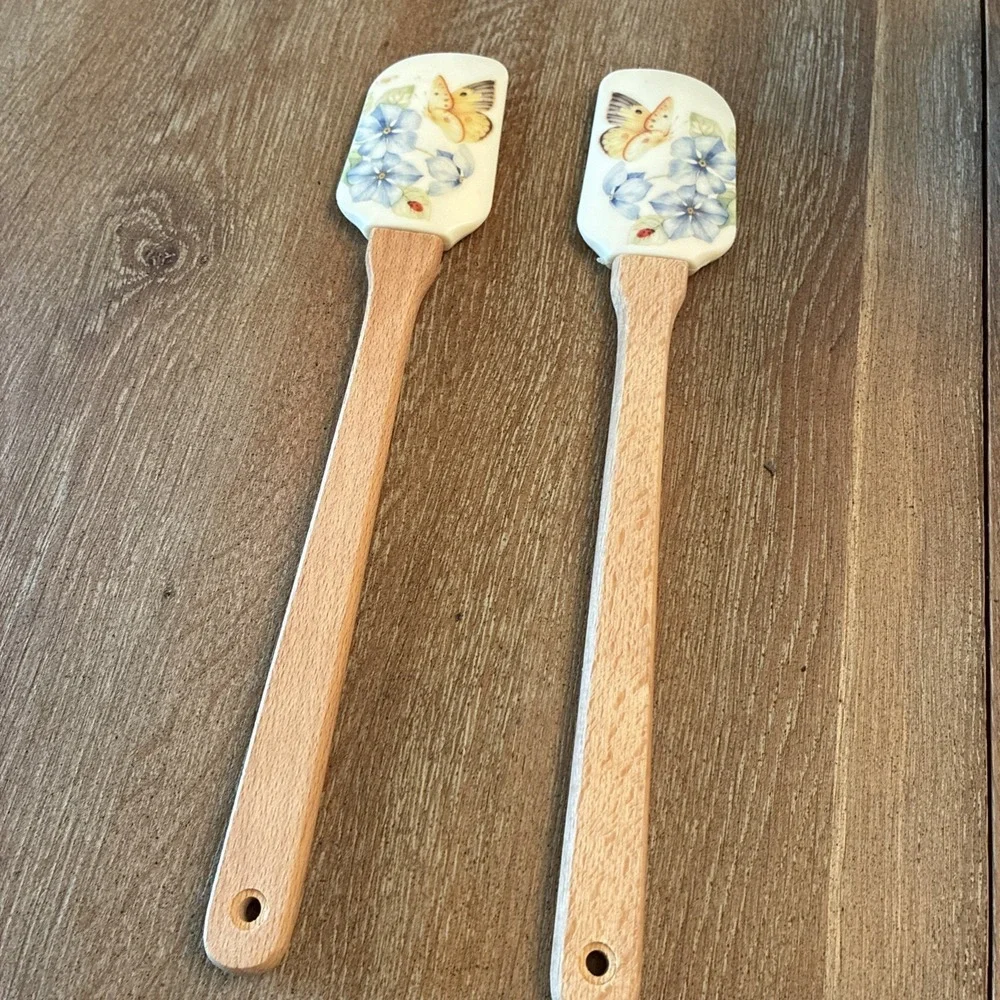 Lenox Utensil Crock Butterfly Meadow W/ Spatulas Cottage Core Country